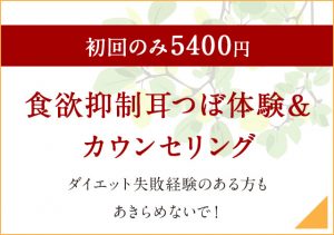 食欲抑制耳つぼ体験＆カウンセリング